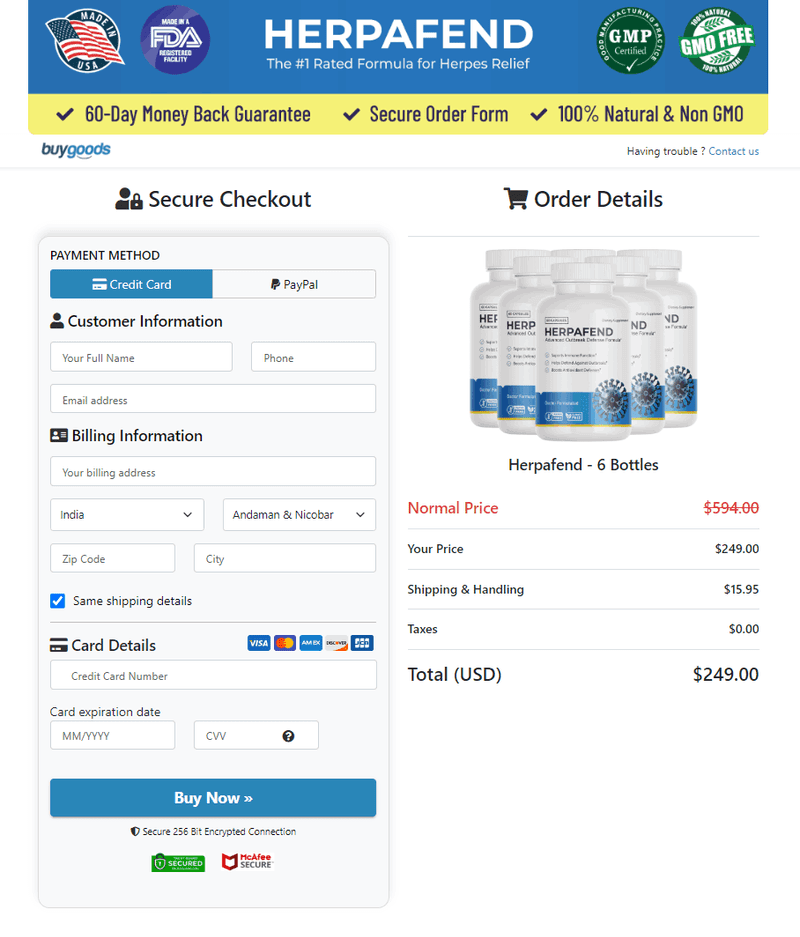 herpafend-secure-checkout-page